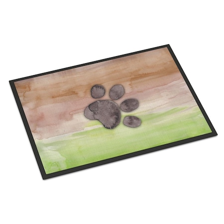 Carolines Treasures 18 x 27 in. Dog Paw Watercolor Indoor or Outdoor Mat BB7359MAT